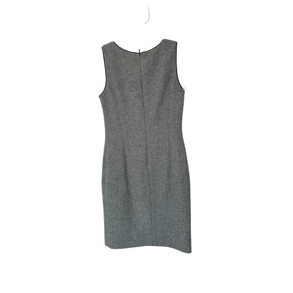 Rena Lange Sheath Dress Black White Sleeveless Tweed Twee Office Work Size 8 - Picture 9 of 12
